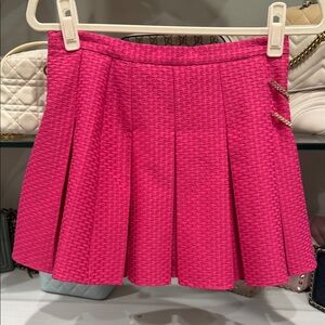 Amanda Uprichard Hot Pink Textured Pleated Skirt